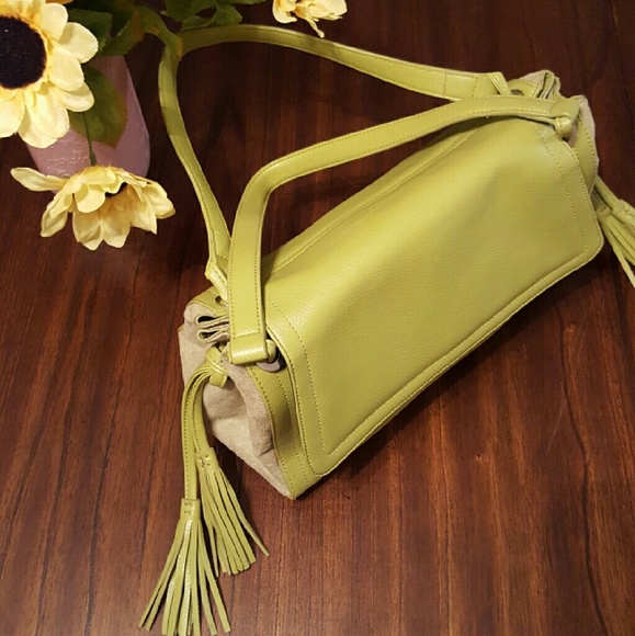Handbags - Green leather with suede side purse
