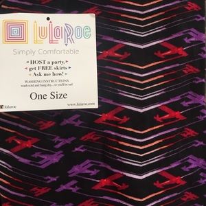 LuLaRoe OS Airplane Leggings Never Worn Plane OS