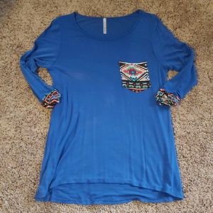 High-low Aztec print top!