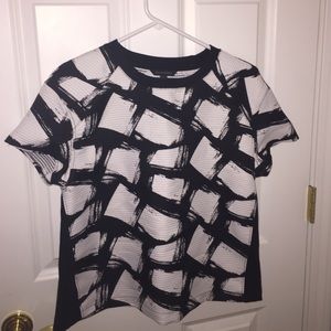 Black and white business casual shirt