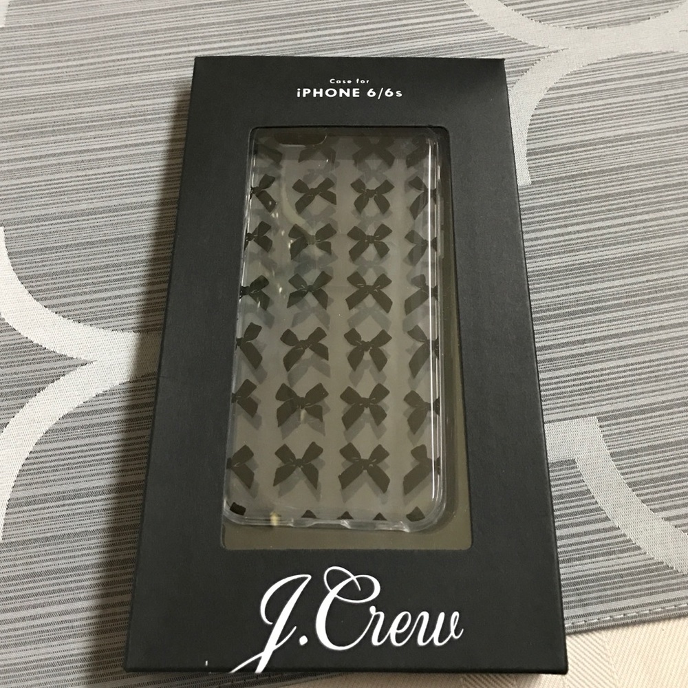 NIB j crew iPhone 6/6s case clear with black bows