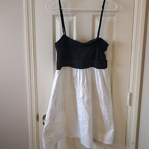 Spaghetti strapped black and white dress