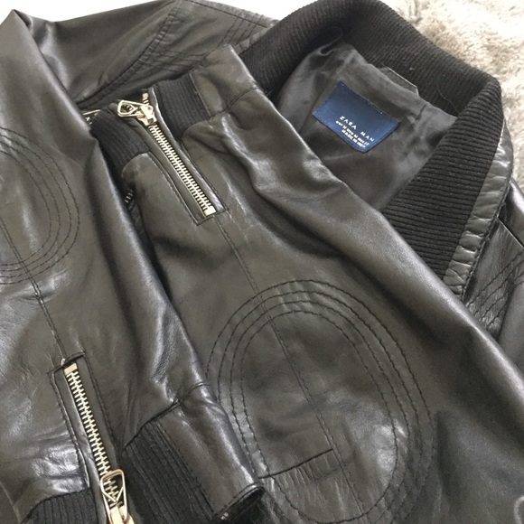 Men's ZARA Leather Jacket - Picture 4 of 6