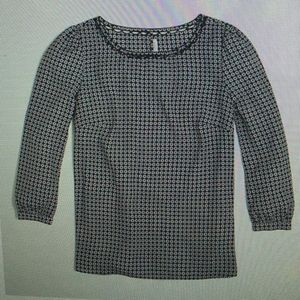 J. Crew Scalloped-collar top in geometric dot XXS