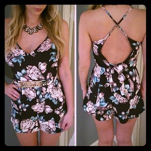 NWT Navy Floral Romper