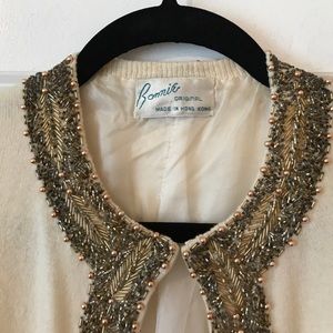 Vintage cashmere sweater with beading