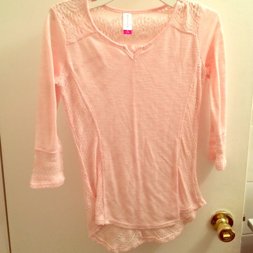 Pink quarter sleeve tee