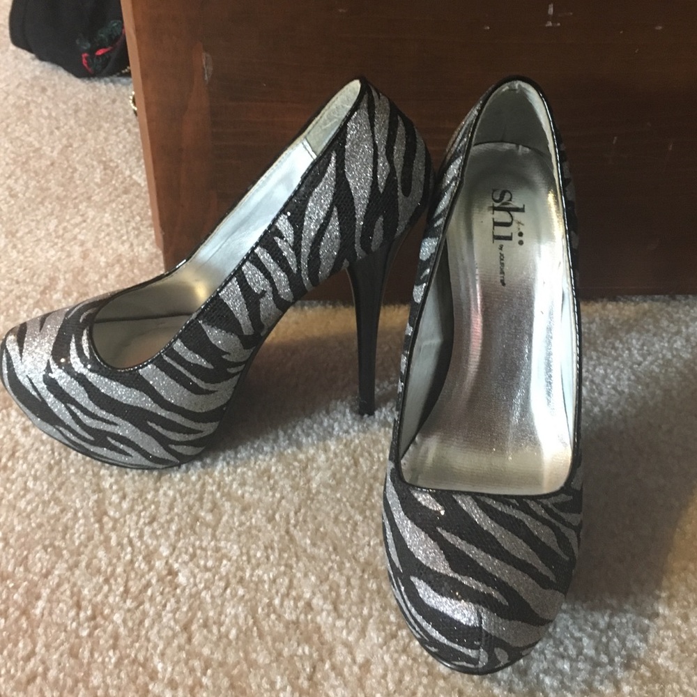 Zebra Print, Sparkly Stilletos