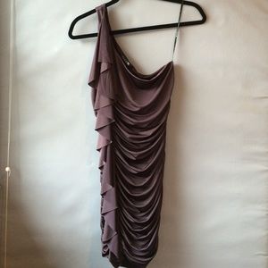 Ruffled Eggplant Party Dress