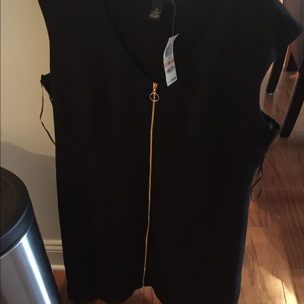 Black zip up dress