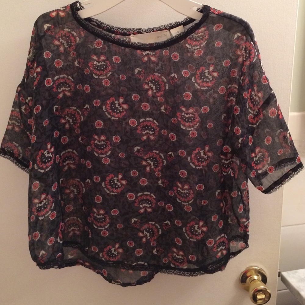 Sheer floweral tunic
