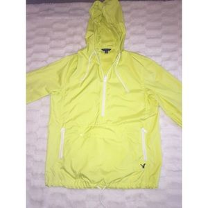Neon yellow rain jacket
