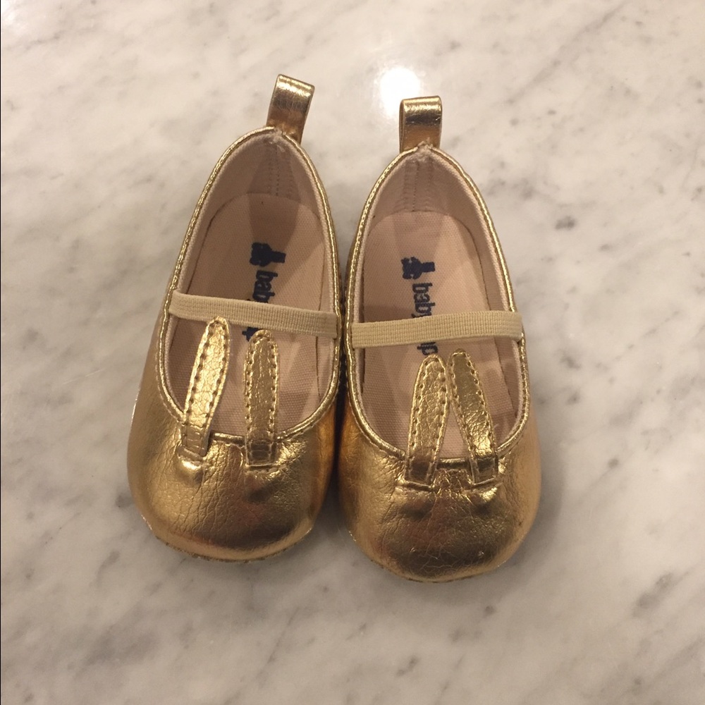 Gold Gap Bunny Shoes.
