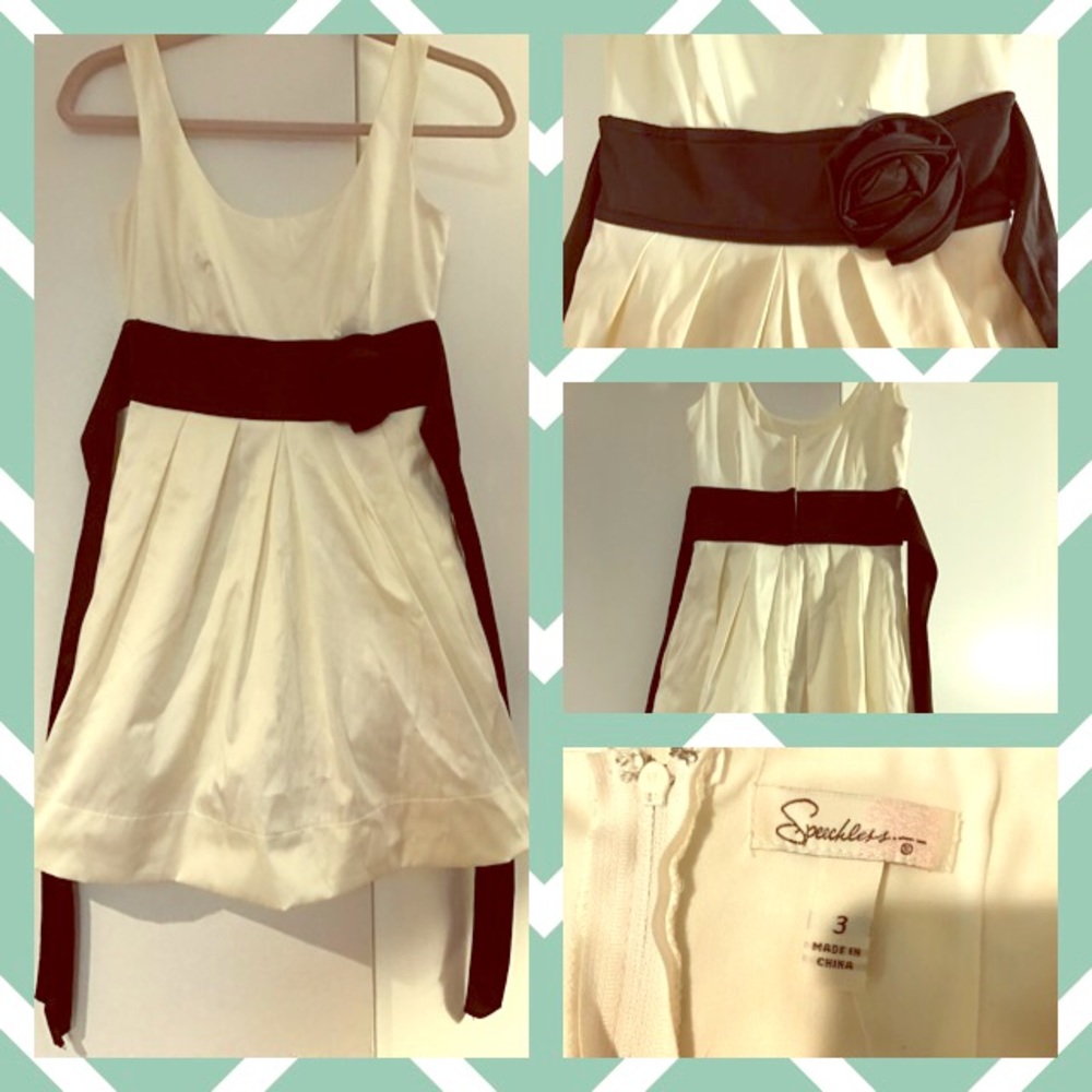 Cream and black dress