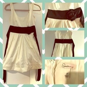Cream and black dress