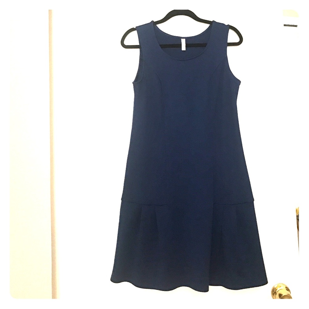 Texturized drop waist shift dress
