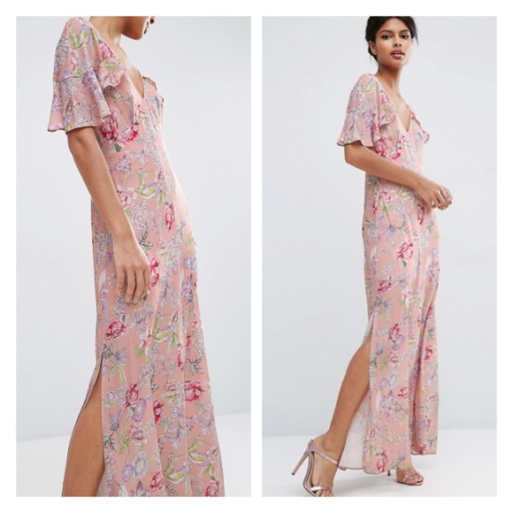 Rose pink ruffled maxi dress - Picture 3 of 4