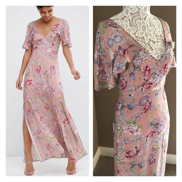 Rose pink ruffled maxi dress - Picture 4 of 4