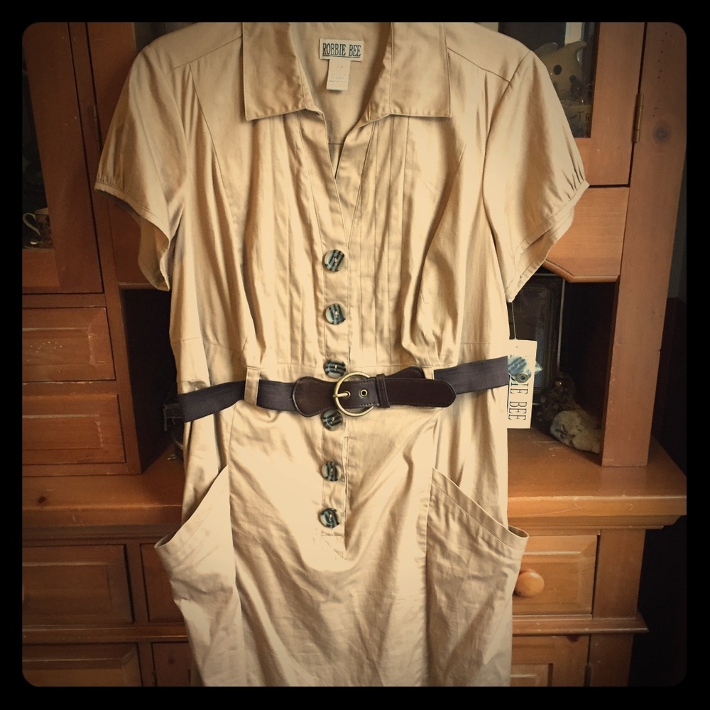 Khaki Shirt Dress Robbie Bee