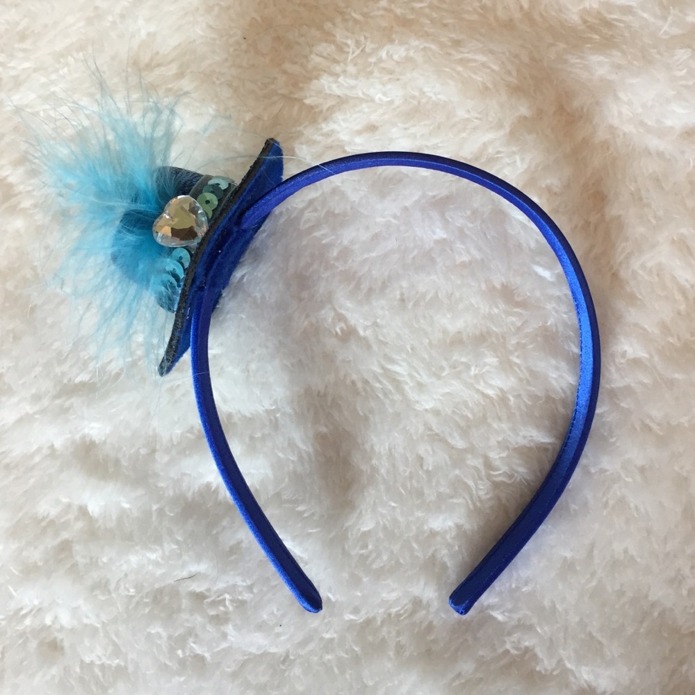 Unique blue top hat headband NEW