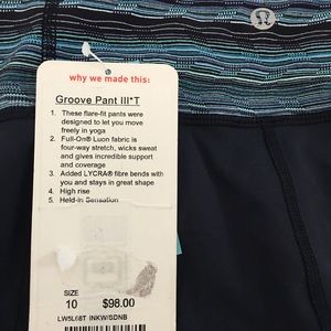 Lululemon Navy Groove III Tall NWT