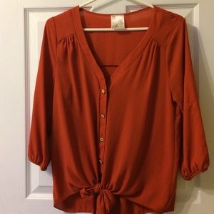 Nordstrom tie blouse
