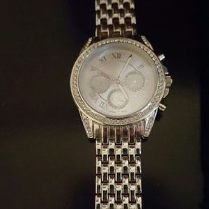 Lane Bryant round face rhinestone watch