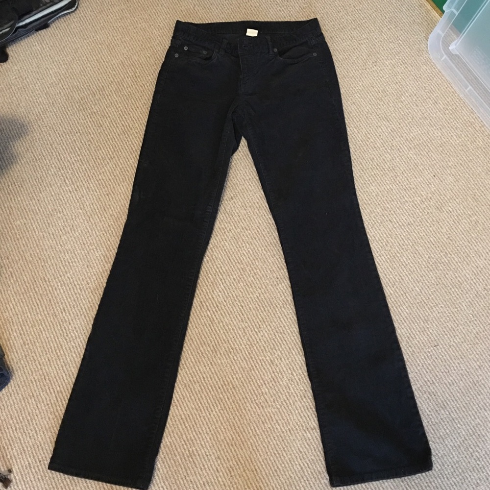 J. Crew black straight leg chords