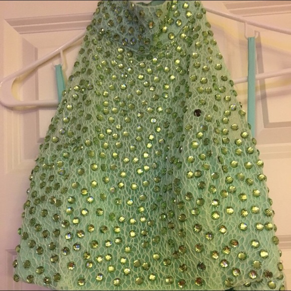 two piece mint prom dress - Picture 2 of 4