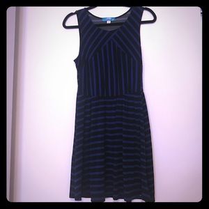 Multi stripe fit and flare dress