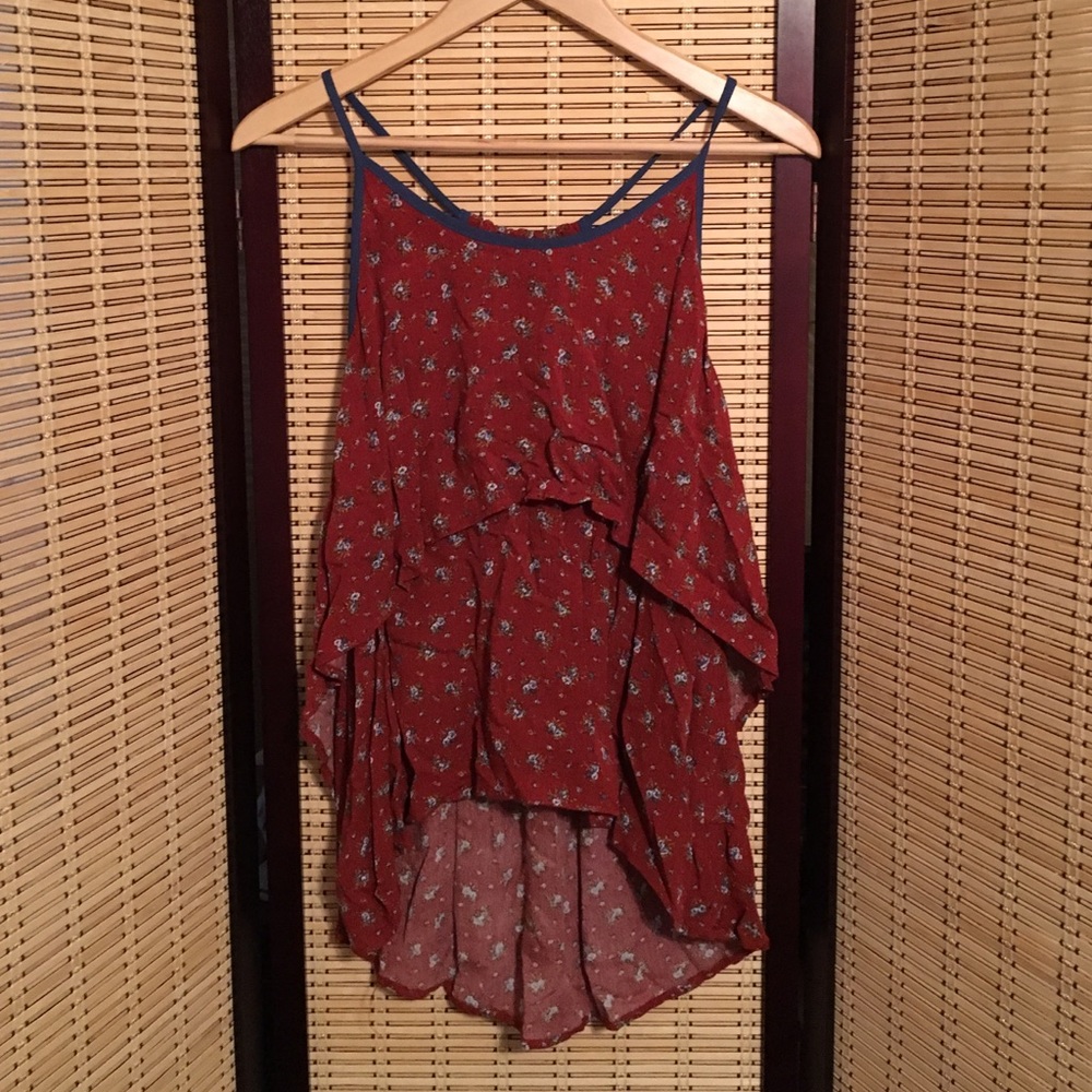 Harlow and graham maroon layered shirt NWT
