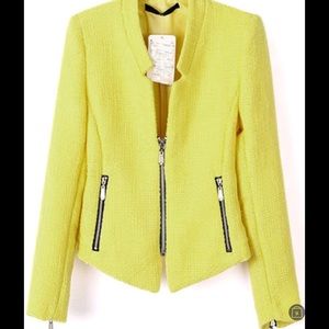 Exact picture - fashion collarless zippered suit