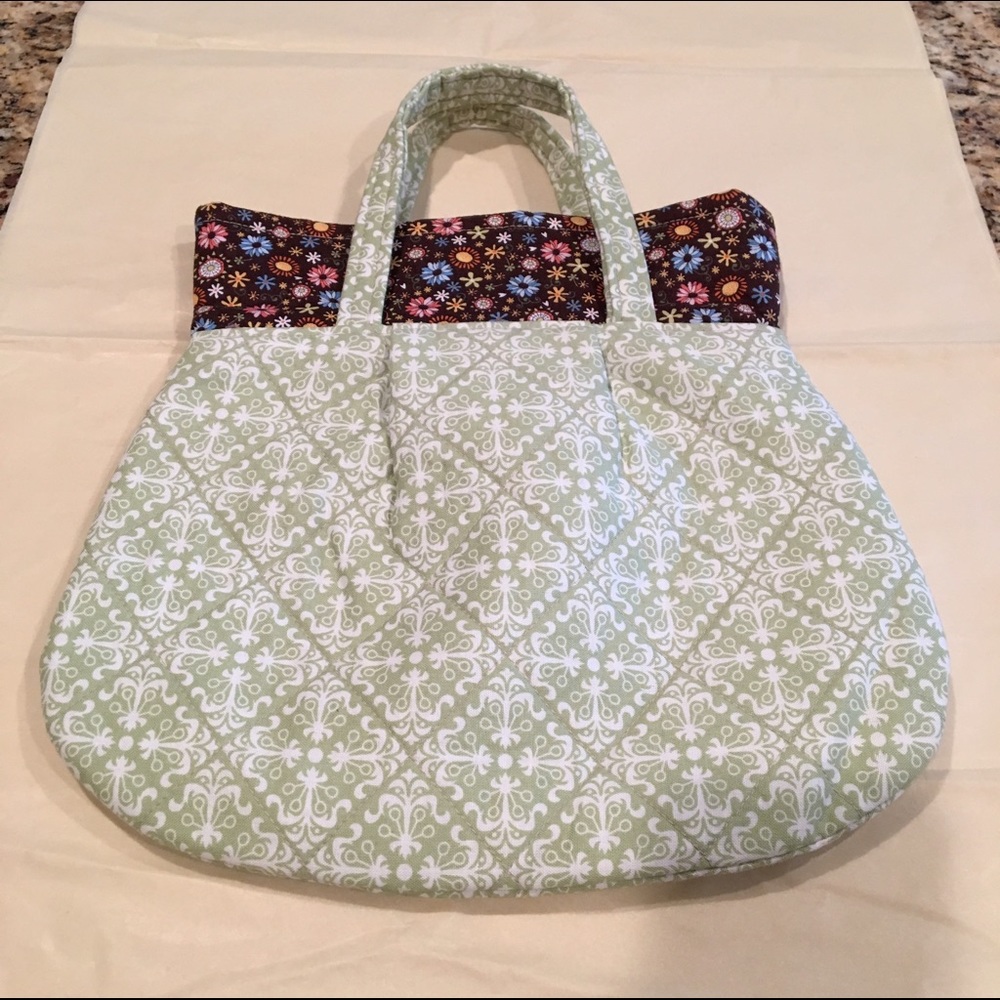 Handmade, green/brown purse.