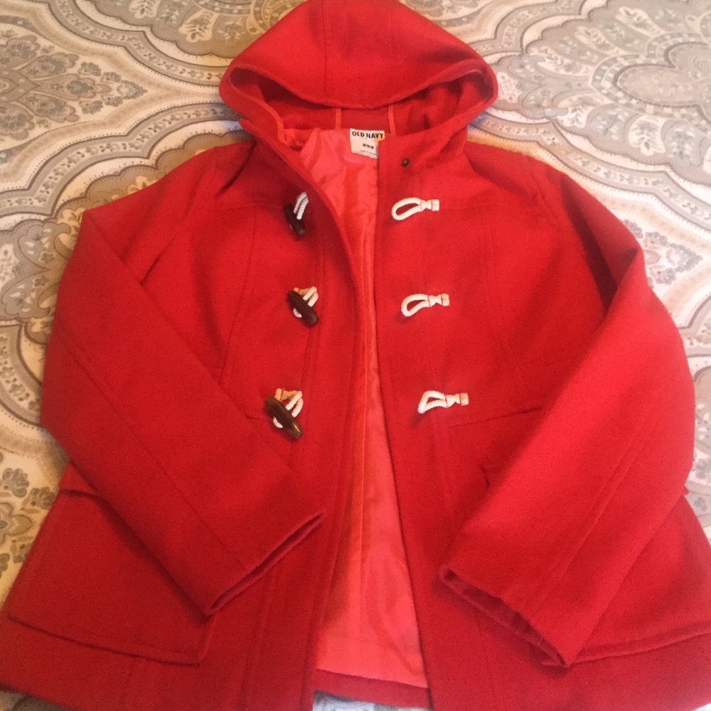 Red Old Navy Toggle Button Coat