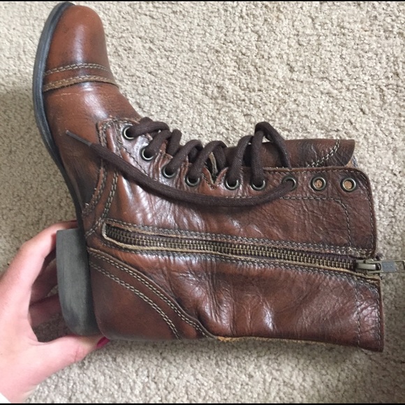 Steve Madden Troopa boots size7 brown leather - Picture 3 of 4