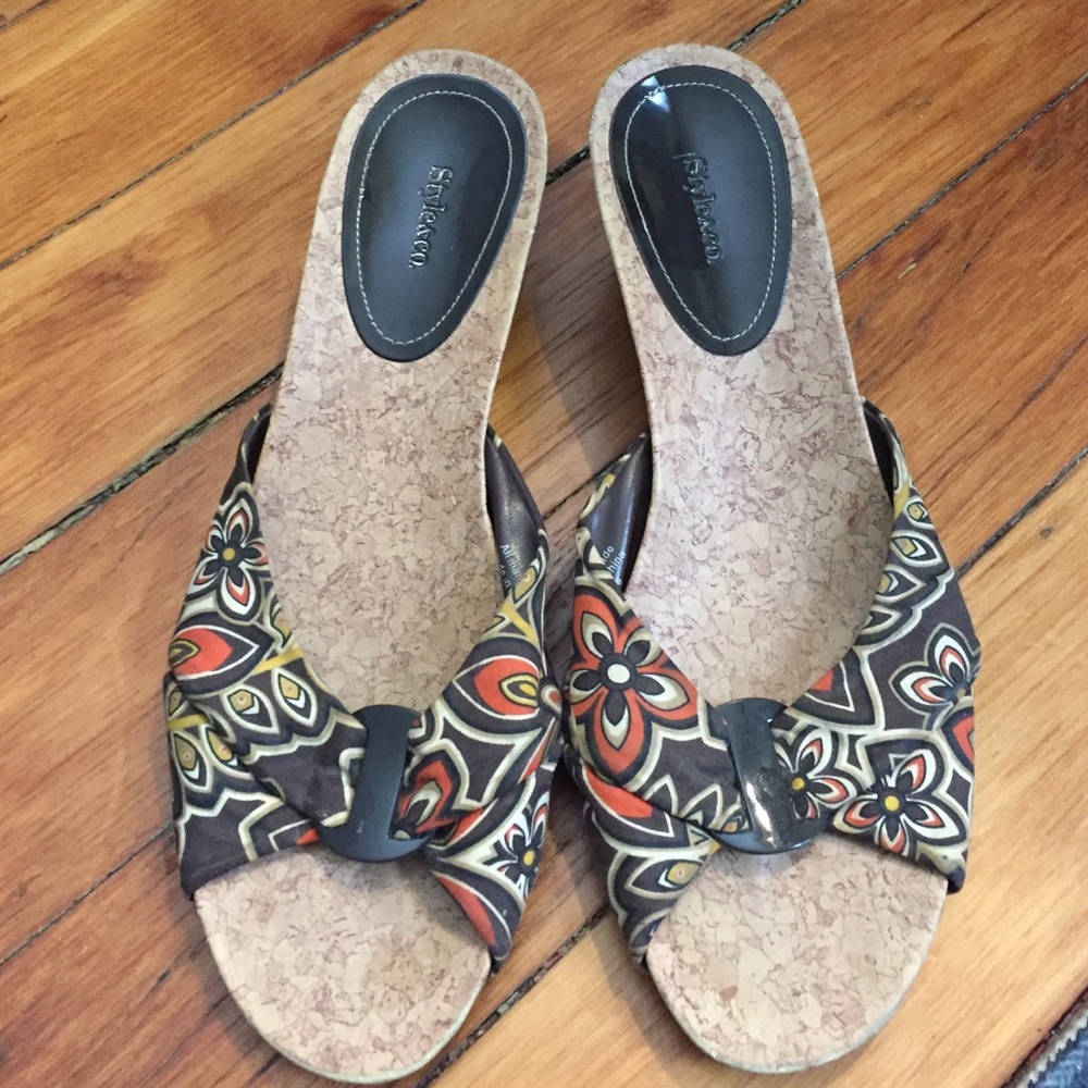 style & co Brown and orange sandals
