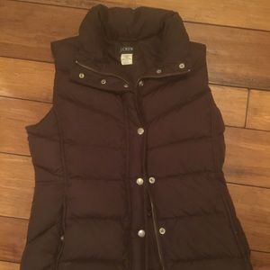 J Crew brown puffer vest small