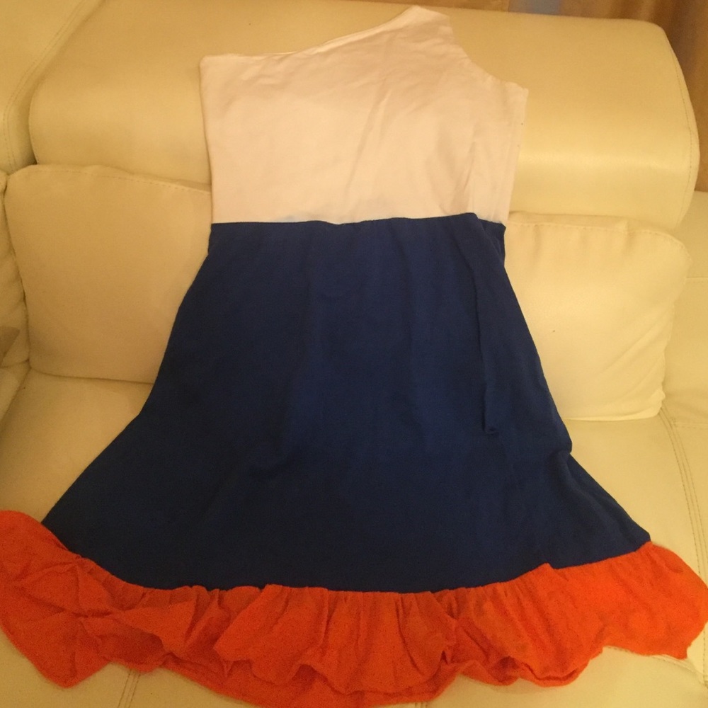 Orange and blue tailgate dress