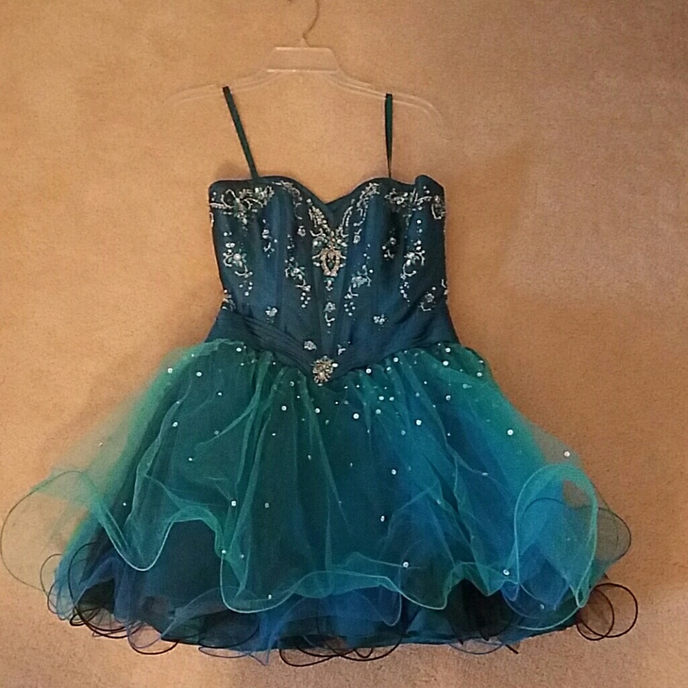 Teal Short Formal Dress
