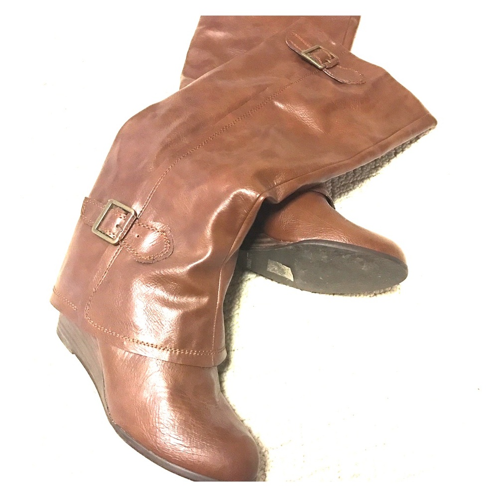 Call it Spring Brown Leather Flap Boots