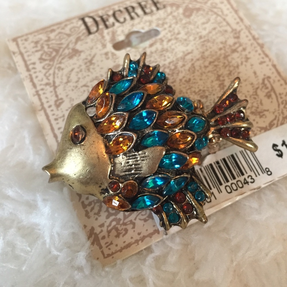 NEW fish statement ring adjustable & funky