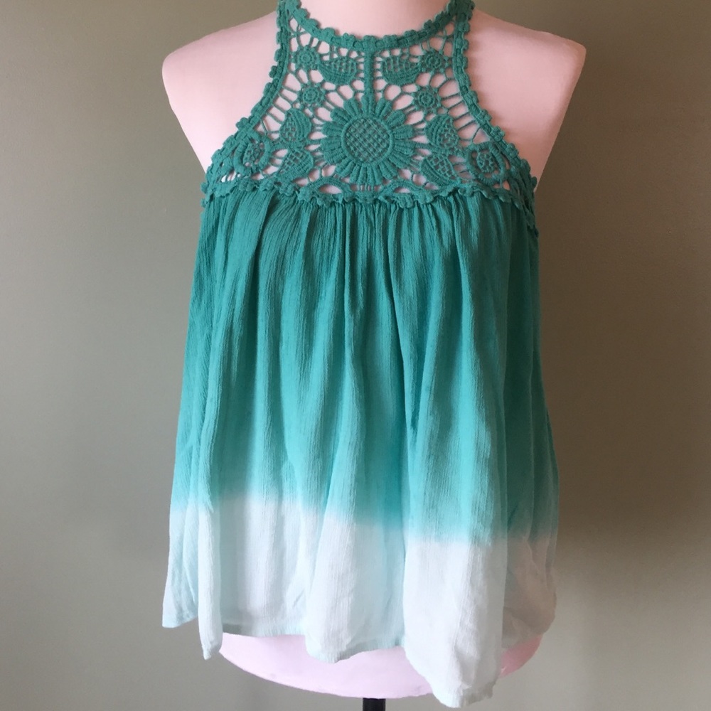 blue ombré hollister tank top