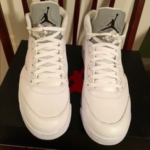 Never Worn with Tags White Metallic 5 Jordans
