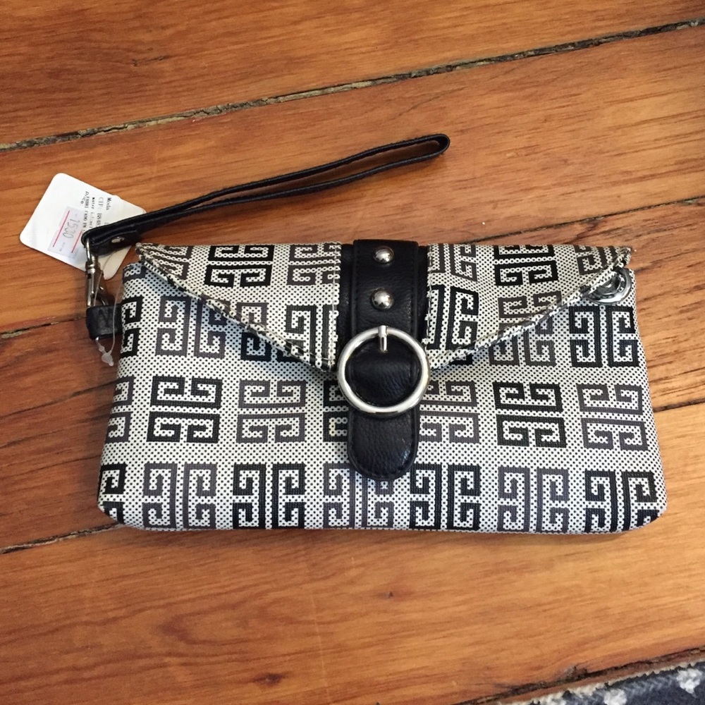 Black and white clutch