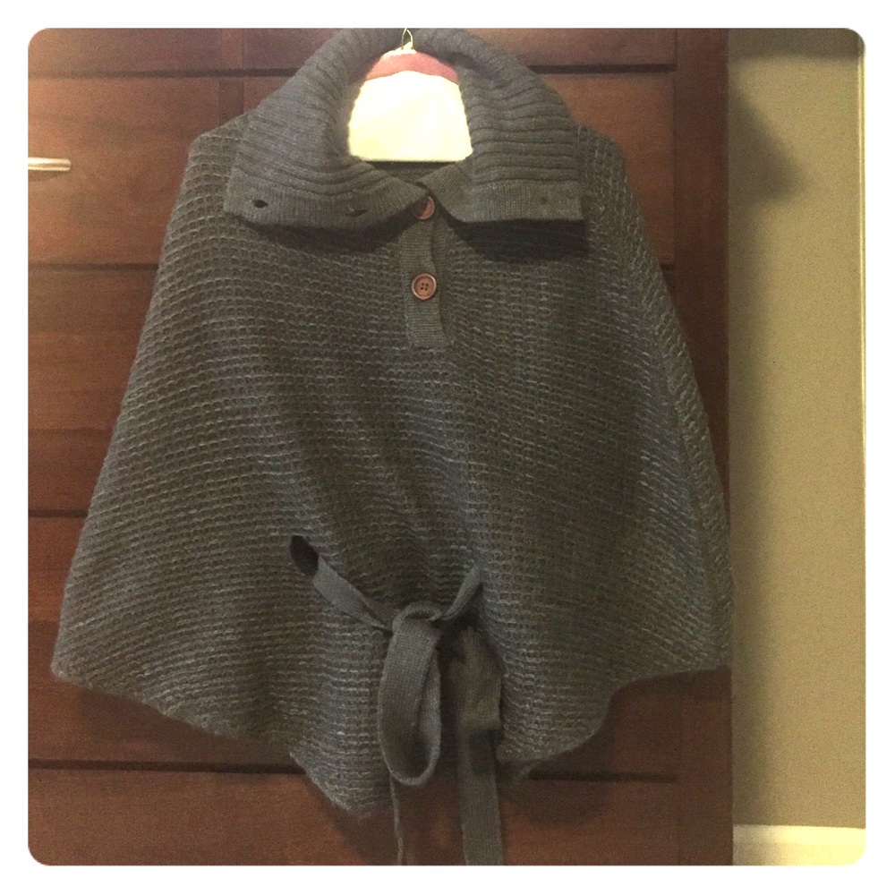 Theme Grey Cape/Poncho Sweater