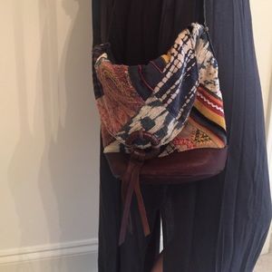 Embroidered cotton purse