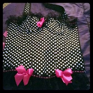 Black and white polka dot corset