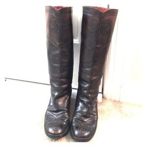 Anna Sui Florentini+Baker dark brown boots!