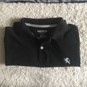 Express Fitted Black Polo