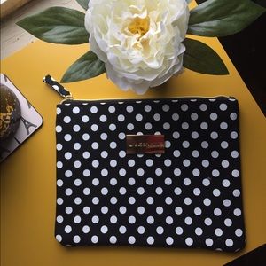 NWOT Black/White Polka Dot Clutch